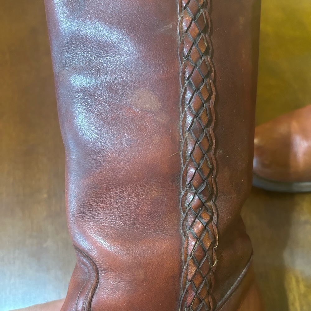 ❌SOLD❌Vintage Women's Frye Campus Boots Braided Leather Detail Size 7 B Made USA - Picture 7 of 11